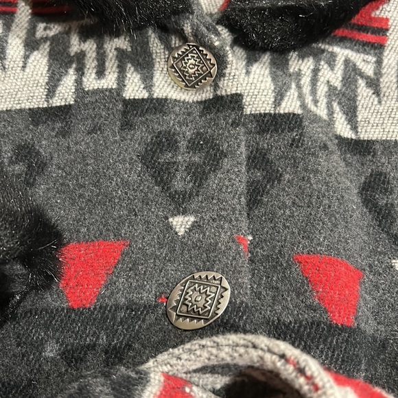 Ladies Aztec Design belted coat offered by Frontier Clothing Company, Inc - Picture 5 of 7